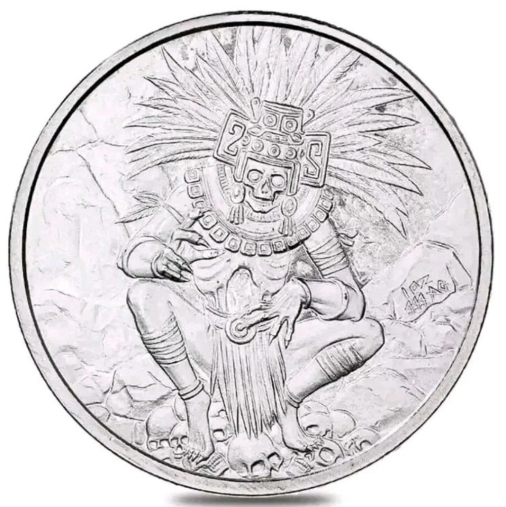 Aztec God of Death | Mictlantecuhtli - 1 oz .999 Fine Silver Round